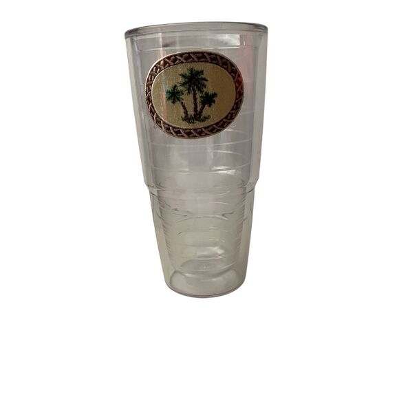 Tervis 24 Oz Tumbler Palm Trees 7 1/2 Inches Tall Insulated Double Walled - Picture 1 of 4
